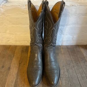 Gray Western Leather Boots
